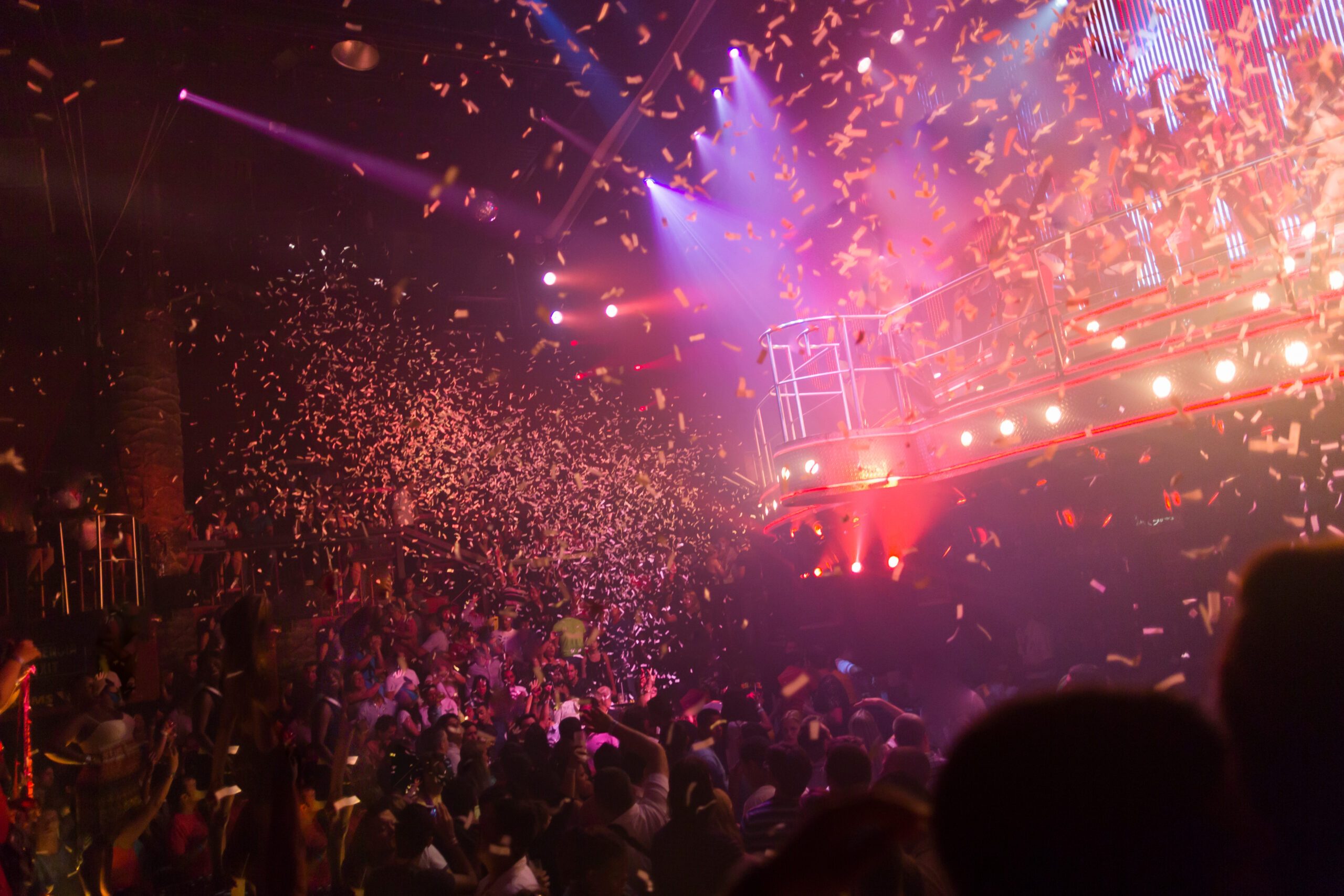Punta Cana Explosive confetti at an entertainment party concert